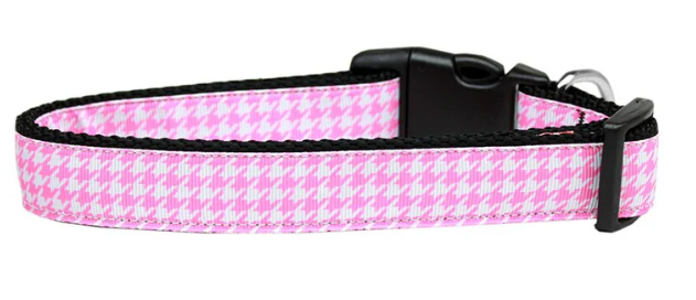 Pink Houndstooth Nylon Dog Leash (Color/Size: 4 Foot)