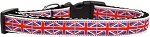 Tiled Union Jack(UK Flag) Nylon Ribbon Dog Collar (Color/Size: Medium Narrow)
