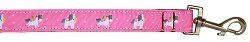 Pink Unicorn Nylon Pet Leash (Color/Size: 1in by 4ft)